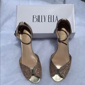 Billy Ella Glitter Flat - Satin/Champagne size 11